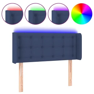 Hoofdbord LED 93x16x78/88 cm stof blauw