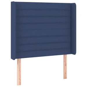 Hoofdbord met randen 103x16x118/128 cm stof blauw Hoofdbord met randen 103x16x118/128 cm stof blauw