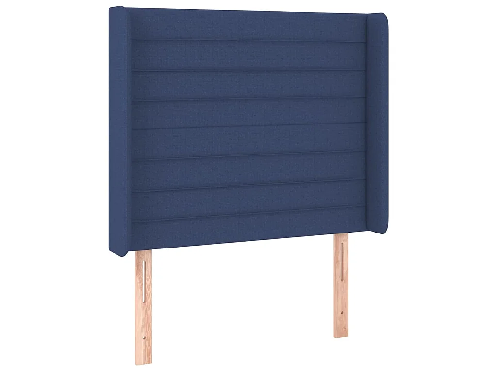 Hoofdbord met randen 103x16x118/128 cm stof blauw