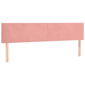 Hoofdborden 200x5x78/88 cm fluweel roze