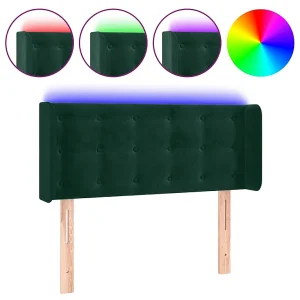 Hoofdbord LED 93x16x78/88 cm fluweel donkergroen