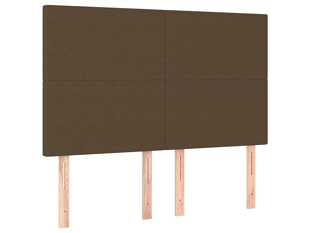 Hoofdbord donkerbruin 144x5x118/128 cm stof