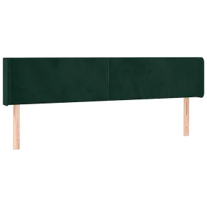 Hoofdbord met randen 163x16x78/88 cm fluweel donkergroen