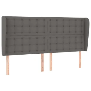 Hoofdbord met randen 163x23x118/128 cm kunstleer grijs Hoofdbord met randen 163x23x118/128 cm kunstleer grijs