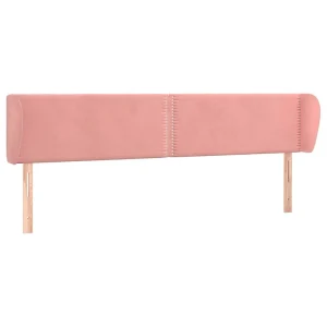Hoofdbord met randen 183x23x78/88 cm fluweel roze