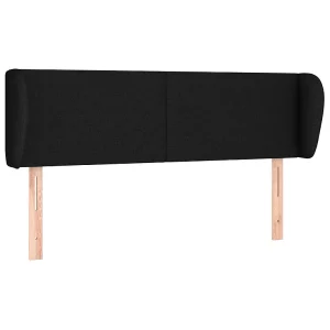 Hoofdbord met randen 147x23x78/88 cm stof zwart Hoofdbord met randen 147x23x78/88 cm stof zwart