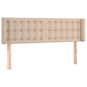 Hoofdbord met randen 147x16x78/88 cm kunstleer cappuccinokleur