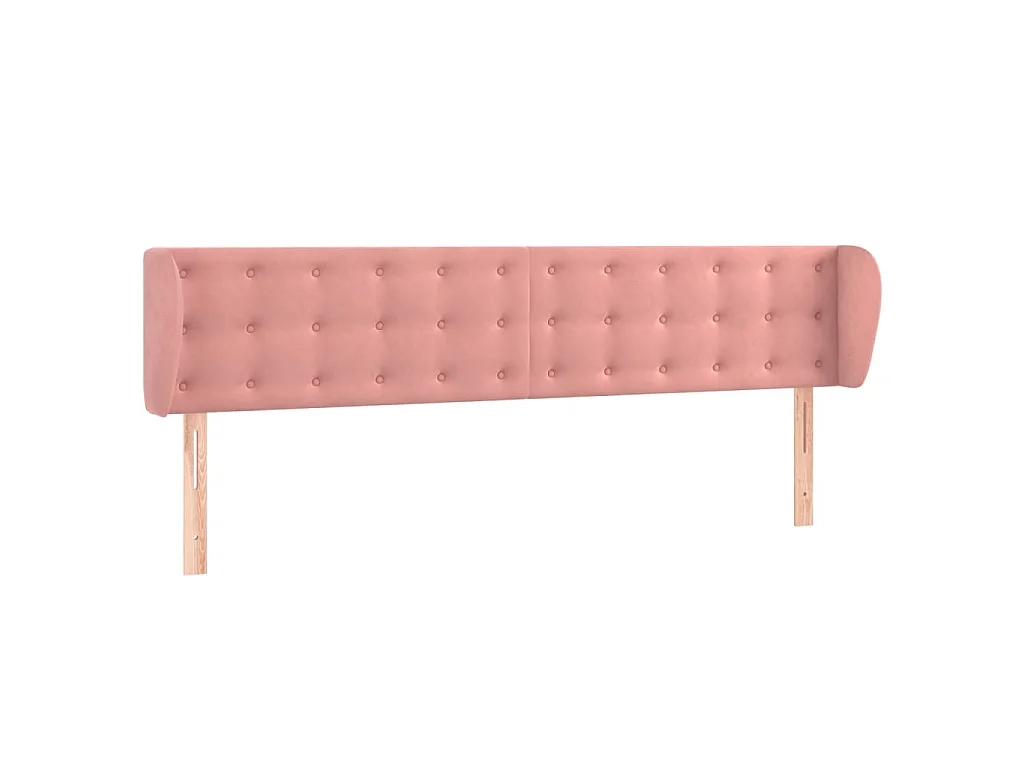 Hoofdbord met randen 163x23x78/88 cm fluweel roze