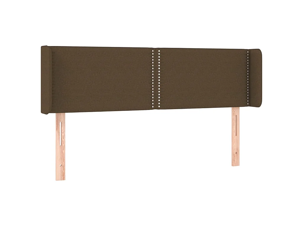 Hoofdbord met randen 147x16x78/88 cm stof donkerbruin