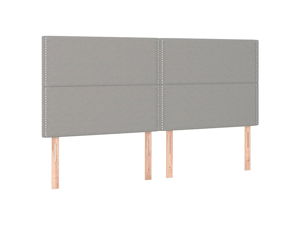 Hoofdbord lichtgrijs 180x5x118/128 cm stof