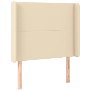 Hoofdbord met randen 93x16x118/128 cm stof crèmekleurig Hoofdbord met randen 93x16x118/128 cm stof crèmekleurig