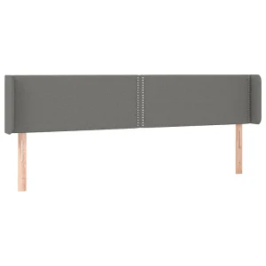 Hoofdbord met randen 183x16x78/88 cm stof donkergrijs Hoofdbord met randen 183x16x78/88 cm stof donkergrijs