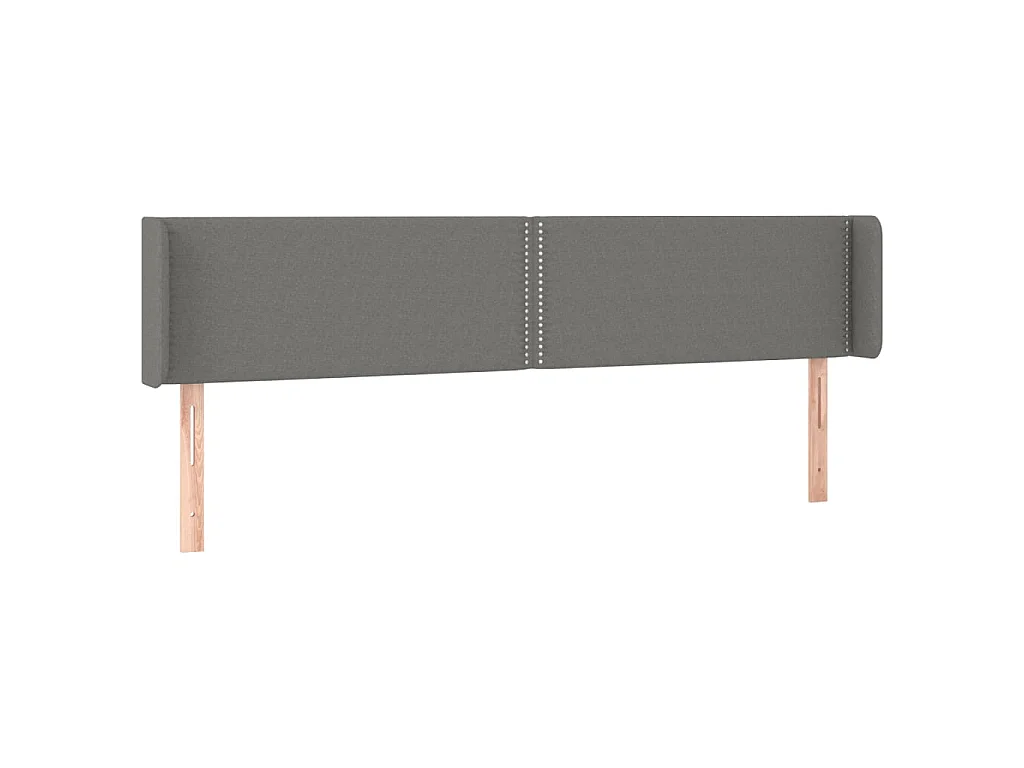 Hoofdbord met randen 183x16x78/88 cm stof donkergrijs