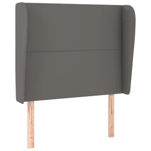 Hoofdbord met randen 103x23x118/128 cm kunstleer grijs Hoofdbord met randen 103x23x118/128 cm kunstleer grijs