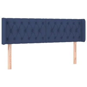 Hoofdbord met randen 147x16x78/88 cm stof blauw