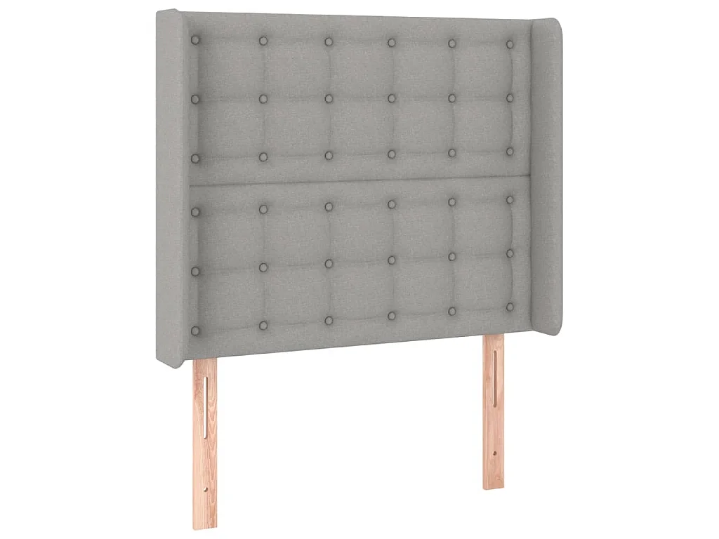 Hoofdbord met randen 83x16x118/128 cm stof lichtgrijs