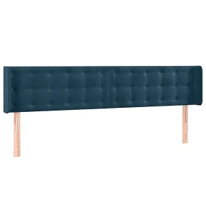 Hoofdbord met randen 183x16x78/88 cm fluweel donkerblauw Hoofdbord met randen 183x16x78/88 cm fluweel donkerblauw