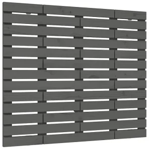 Hoofdbord wandmontage 126x3x91,5 cm massief grenenhout grijs Hoofdbord wandmontage 126x3x91,5 cm massief grenenhout grijs