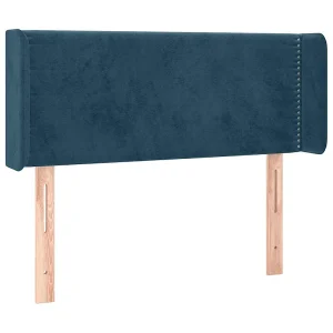 Hoofdbord met randen 103x16x78/88 cm fluweel donkerblauw