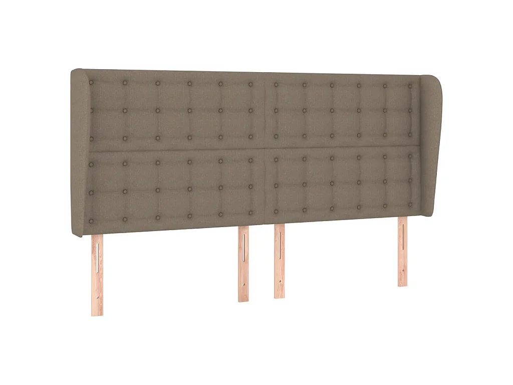 Hoofdbord met randen 163x23x118/128 cm stof taupe
