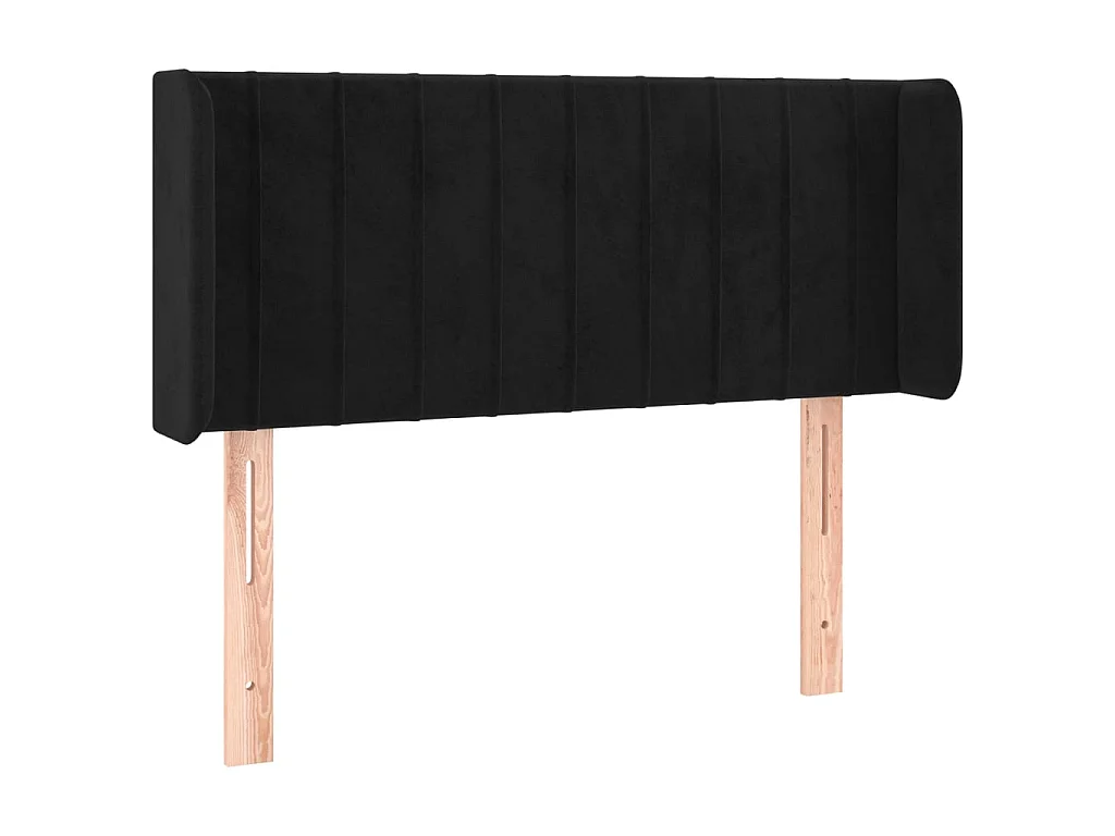 Hoofdbord met randen 83x16x78/88 cm fluweel zwart