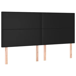 Hoofdbord zwart 180x5x118/128 cm kunstleer Hoofdbord zwart 180x5x118/128 cm kunstleer