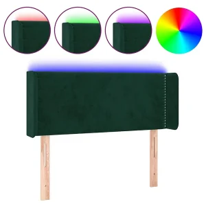 Hoofdbord LED 83x16x78/88 cm fluweel donkergroen
