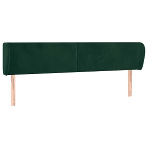 Hoofdbord met randen 163x23x78/88 cm fluweel donkergroen