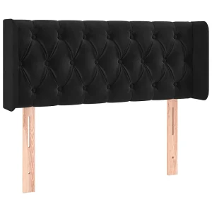 Hoofdbord met randen 103x16x78/88 cm fluweel zwart Hoofdbord met randen 103x16x78/88 cm fluweel zwart