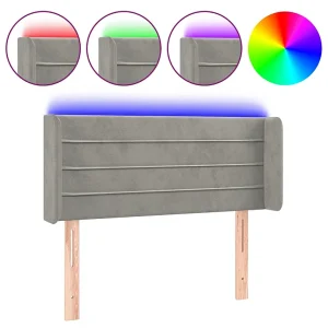 Hoofdbord LED 83x16x78/88 cm fluweel lichtgrijs