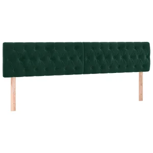 Hoofdborden 200x7x78/88 cm fluweel donkergroen