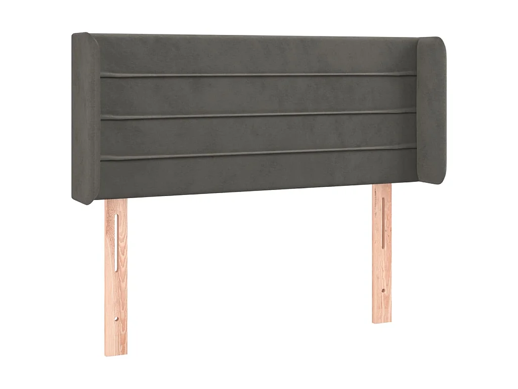 Hoofdbord met randen 93x16x78/88 cm fluweel donkergrijs
