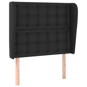 Hoofdbord met randen 83x23x118/128 cm kunstleer zwart Hoofdbord met randen 83x23x118/128 cm kunstleer zwart