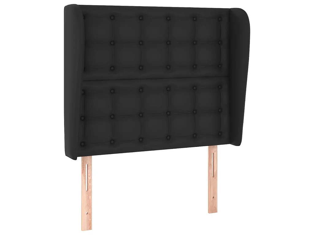 Hoofdbord met randen 83x23x118/128 cm kunstleer zwart