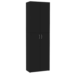 Kantoorkast 60x32x190 cm bewerkt hout zwart
