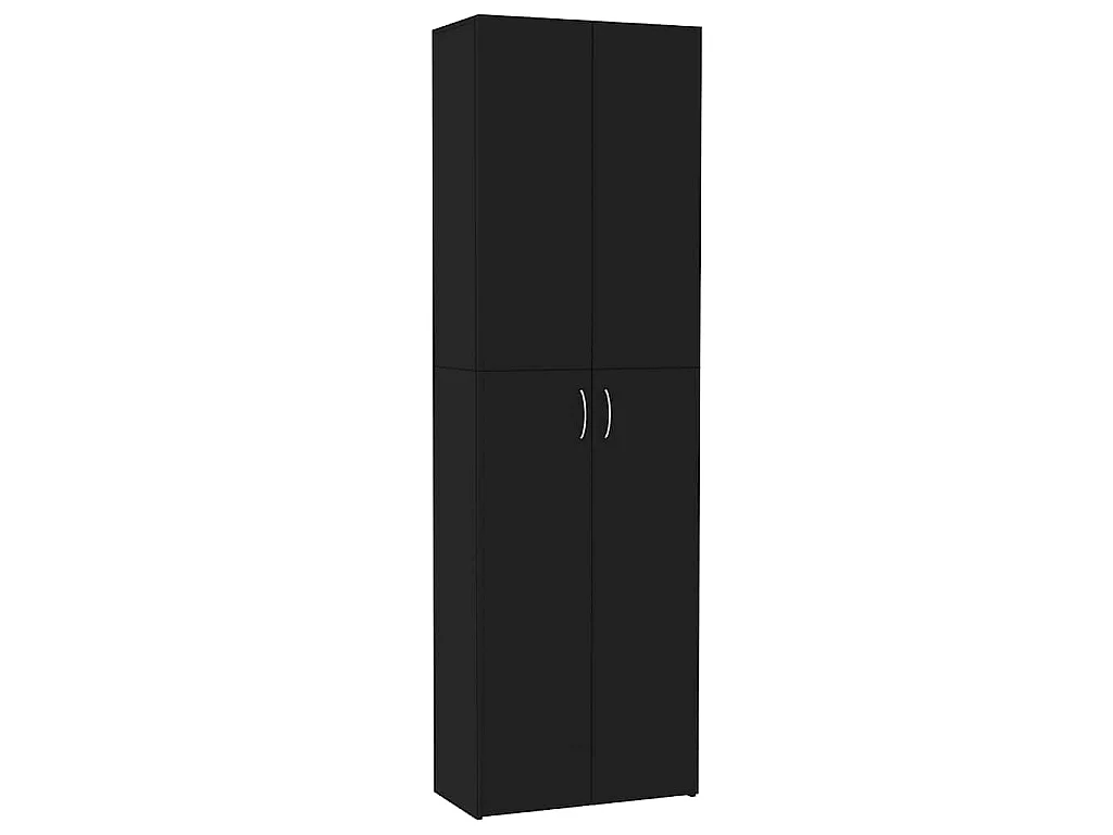 Kantoorkast 60x32x190 cm bewerkt hout zwart
