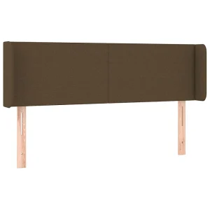 Hoofdbord met randen 147x16x78/88 cm stof donkerbruin