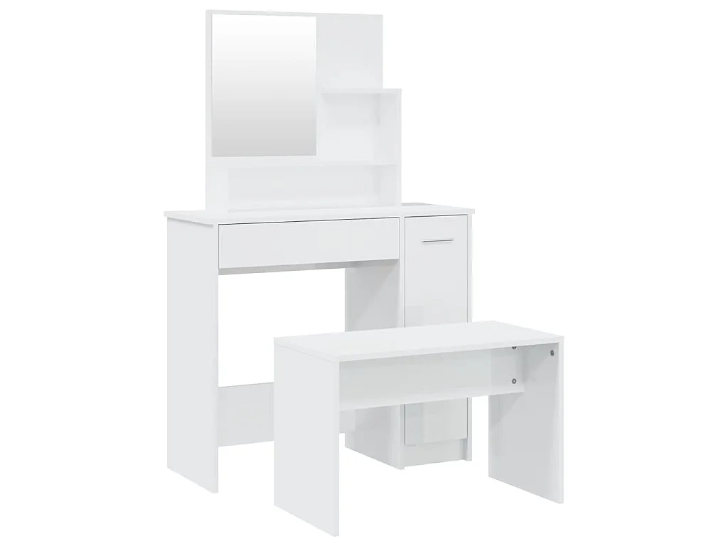 Kaptafelset 86,5x35x136 cm hoogglans wit
