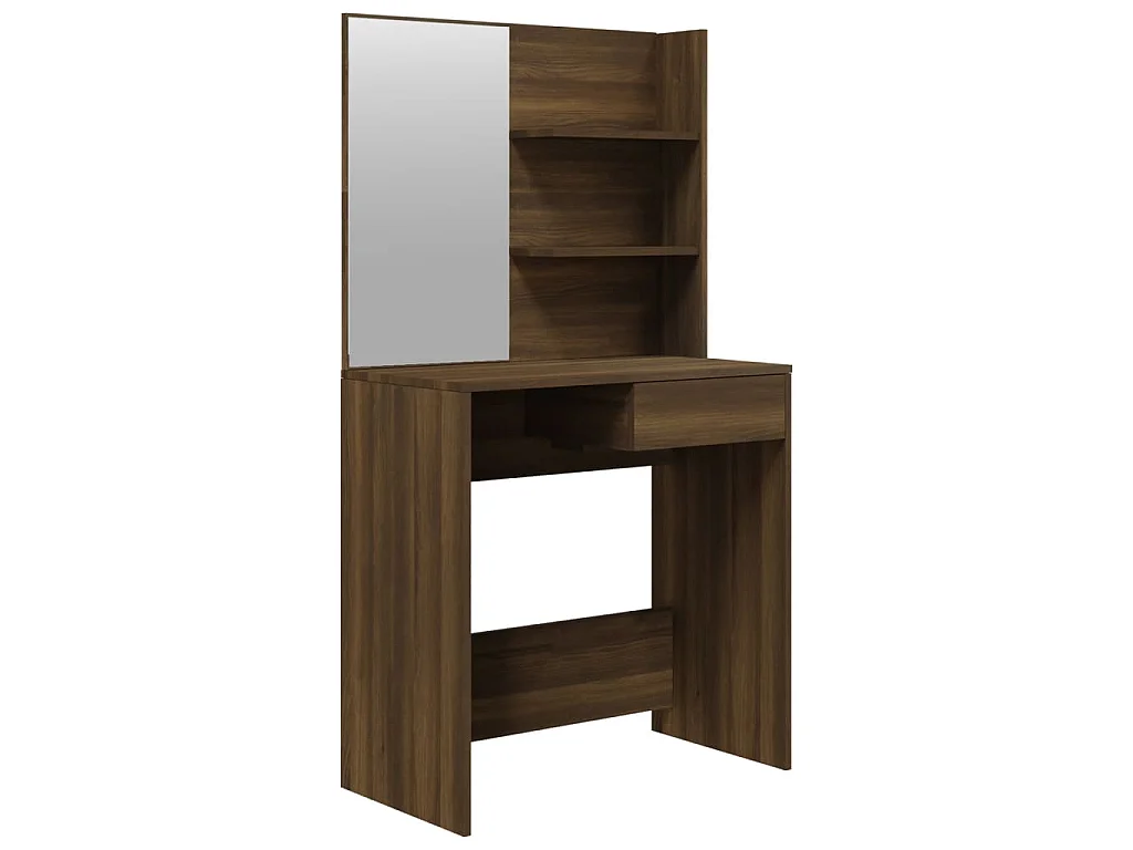 Kaptafel met spiegel 74,5x40x141 cm bruin eikenkleur