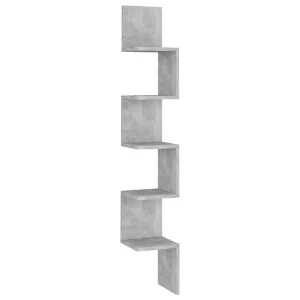 Hoekwandschap 20x20x127,5 cm bewerkt hout betongrijs Hoekwandschap 20x20x127,5 cm bewerkt hout betongrijs