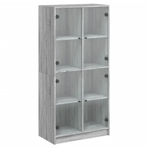 Hoge kast met deuren 68x37x142 cm bewerkt hout grijs sonoma Hoge kast met deuren 68x37x142 cm bewerkt hout grijs sonoma