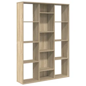 Kamerscherm/boekenkast 100x24x140 cm bewerkt hout eikenkleurig Kamerscherm/boekenkast 100x24x140 cm bewerkt hout eikenkleurig