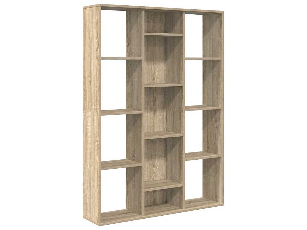 Kamerscherm/boekenkast 100x24x140 cm bewerkt hout eikenkleurig