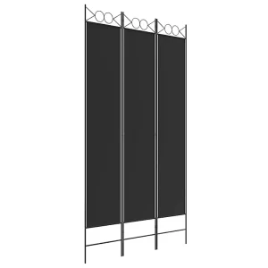 Kamerscherm met 3 panelen 120×220 cm stof zwart Kamerscherm met 3 panelen 120×220 cm stof zwart