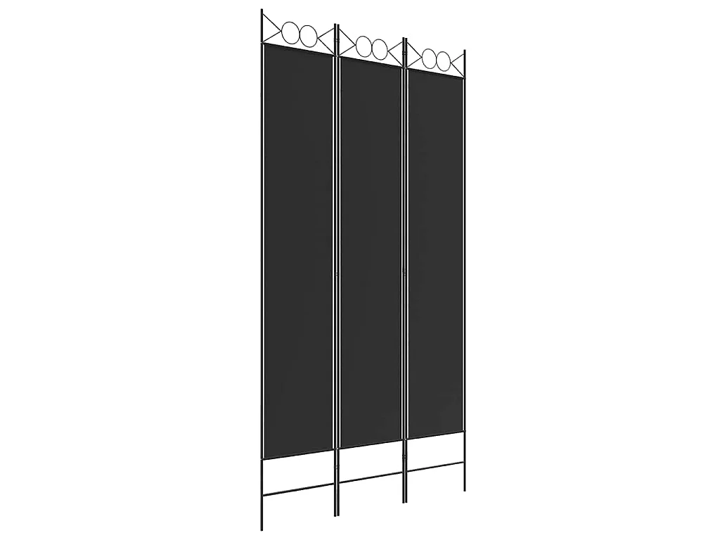 Kamerscherm met 3 panelen 120x220 cm stof zwart