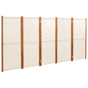Kamerscherm met 5 panelen 350×180 cm crèmewit Kamerscherm met 5 panelen 350×180 cm crèmewit