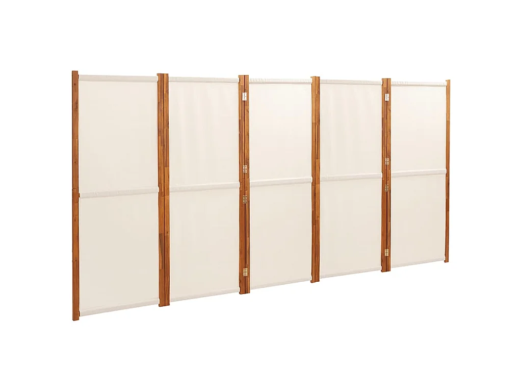 Kamerscherm met 5 panelen 350x180 cm crèmewit
