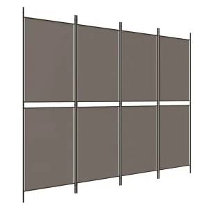Kamerscherm met 4 panelen 200×180 cm stof antracietkleurig