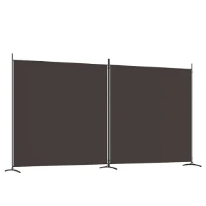 Kamerscherm met 2 panelen 348×180 cm stof bruin
