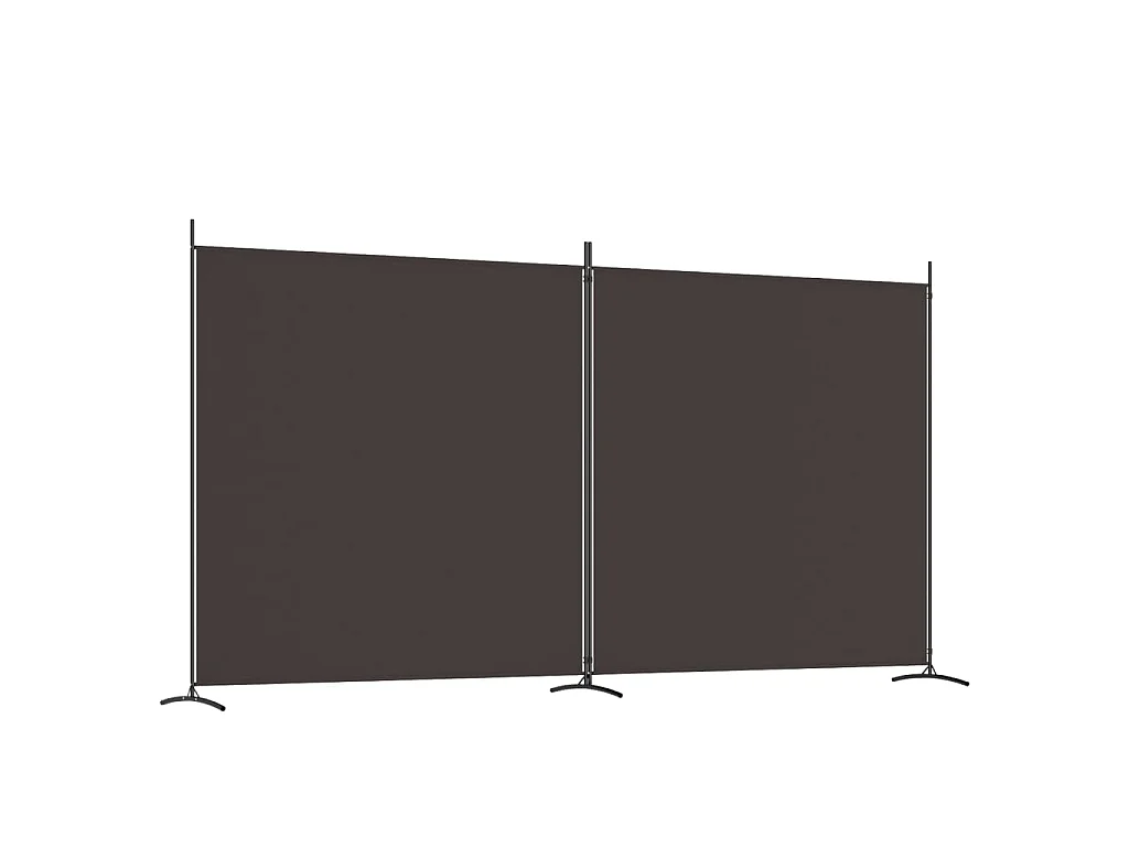 Kamerscherm met 2 panelen 348x180 cm stof bruin